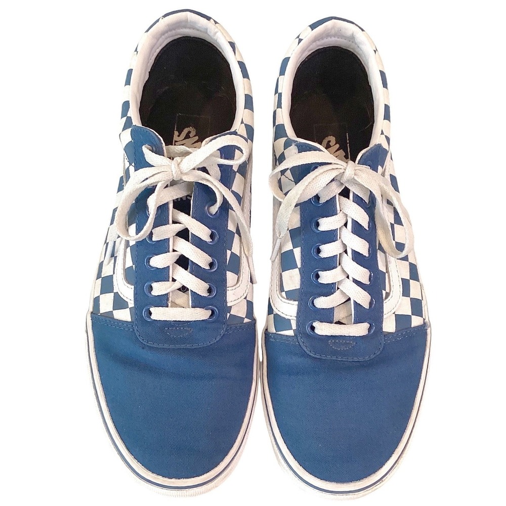 Vans Men's Ward Royal Blue Checkerboard Low Top Skate Shoes Sneakers Canvas 10.5 - Picture 2 of 6